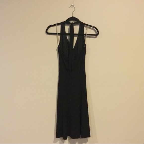 🏆HP🏆 Tie Neck Formal Black Halter Dress - Picture 5 of 5